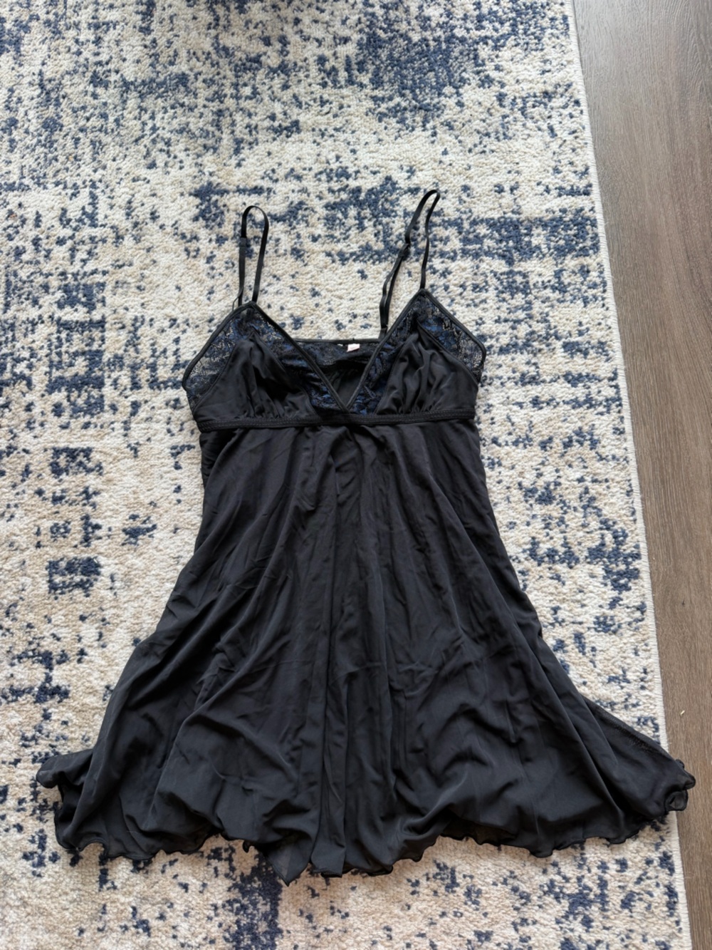 Victoria's Secret Black Lace-Trim Slip Chemise